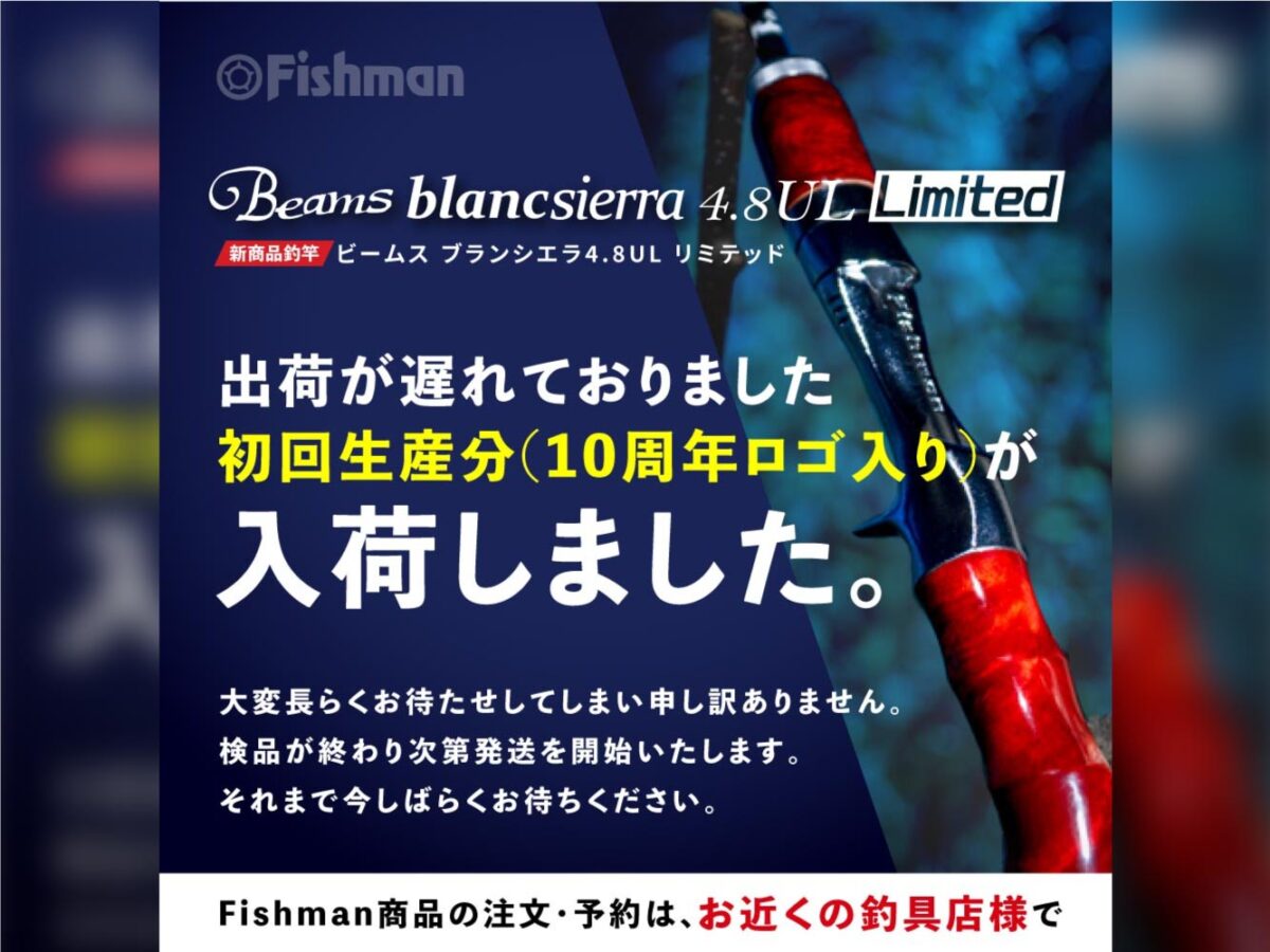 【入荷情報】Beams blancsierra4.8UL LIMITED(ビームスブランシエラ)入荷致しました